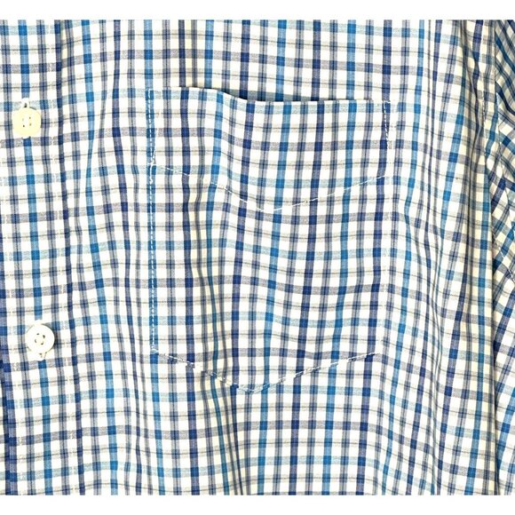 UNTUCKit Mens Button Up Shirt Lehman Long Sleeve Blue Plaid Check Size X-Large - Picture 4 of 12